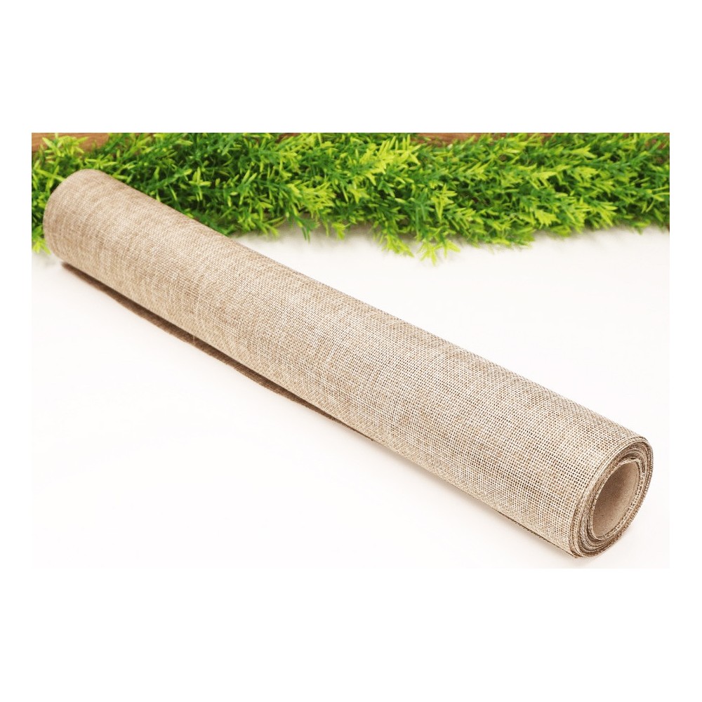 Bieżnik jutowy materiał dekoracyjny - naturalny jasny 48 cm x 4,5 m
