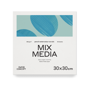 Mix Media paper pad - PaperConcept - medium grain 30 x 30 cm 250 g 25 sheets
