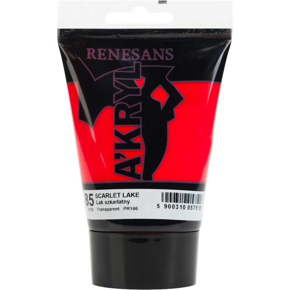 Acrylic A'kryl paint - Renesans - 85 scarlet lake 100 ml