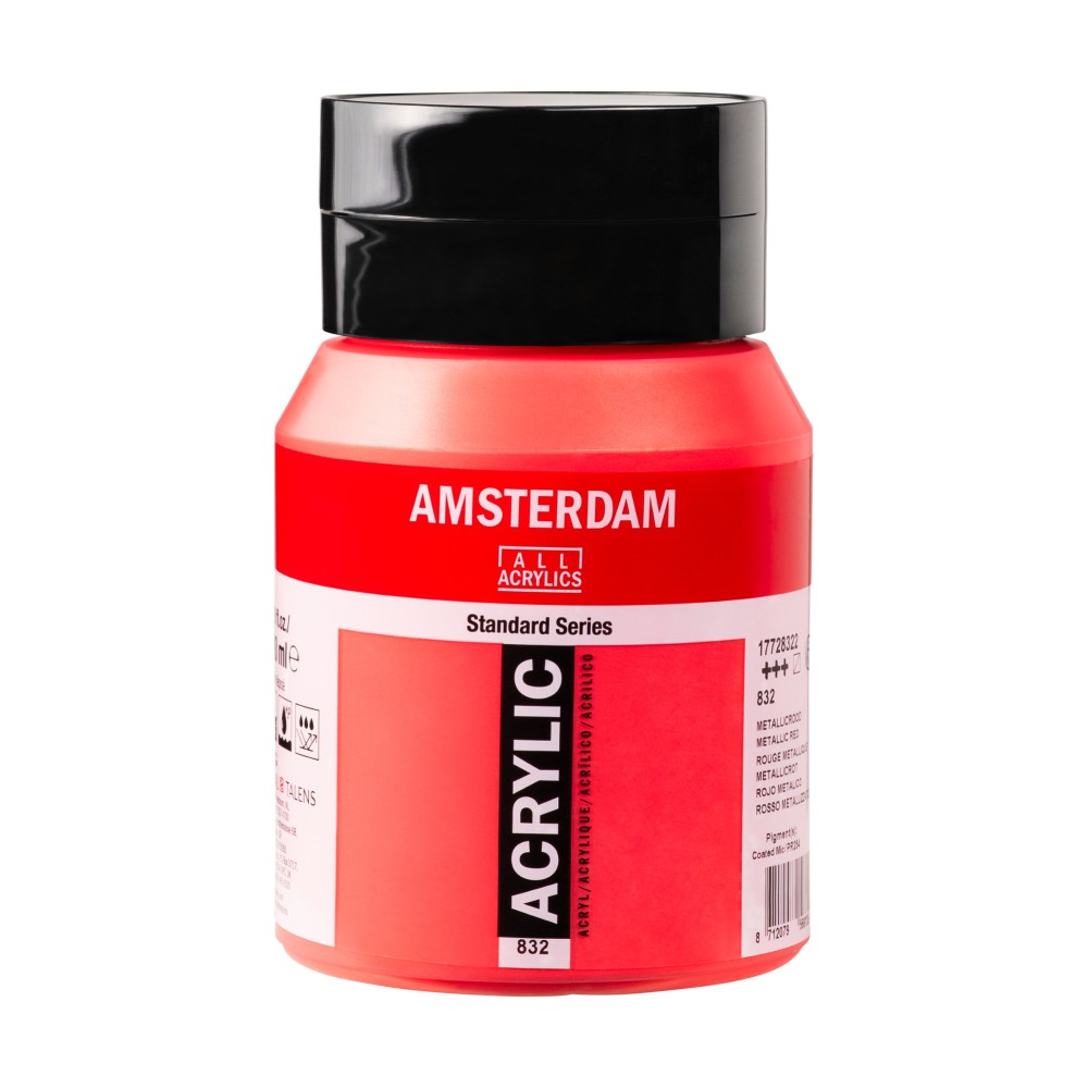 Acrylic paint - Amsterdam - 832 Metallic Red 500 ml