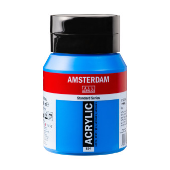 Acrylic paint - Amsterdam - 834 Metallic Blue 500 ml