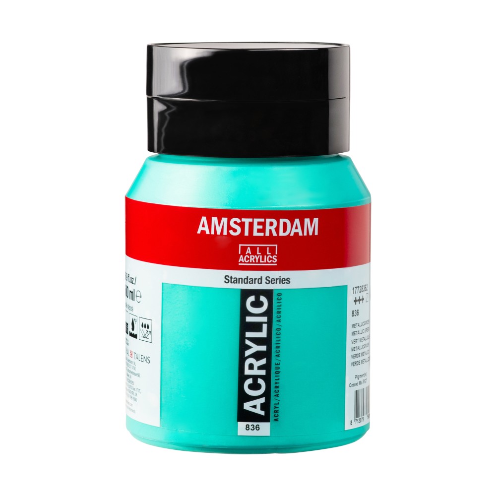 Acrylic paint - Amsterdam - 836 Metallic Green 500 ml