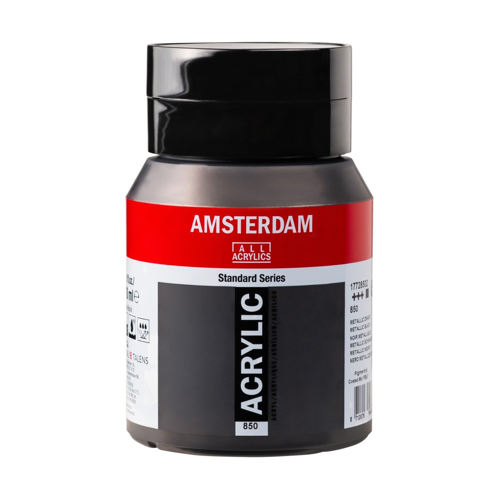 Acrylic paint - Amsterdam - 850 Metallic Black 500 ml