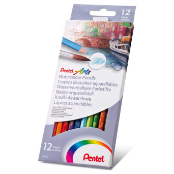 Zestaw kredek akwarelowych - Pentel - 12 kol.
