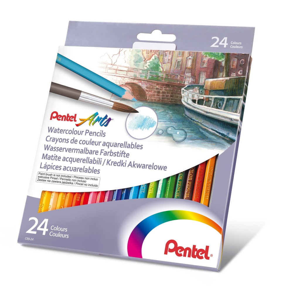 Zestaw kredek akwarelowych - Pentel - 24 kol.