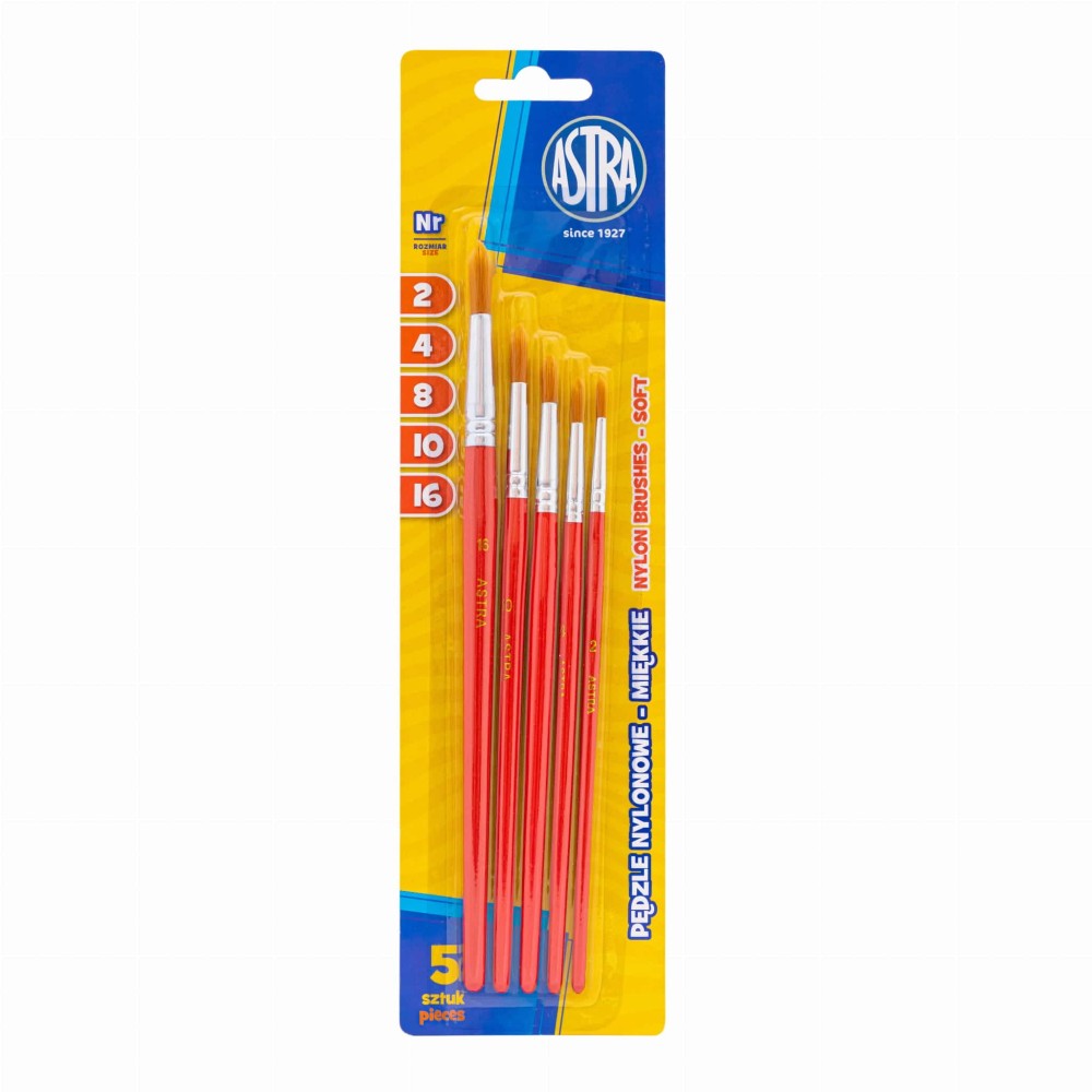 Set of soft nylon brushes - Astra - 5 pcs