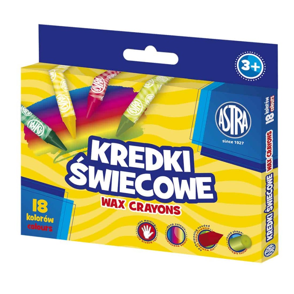 Set of wax crayons - Astra - 18 pcs