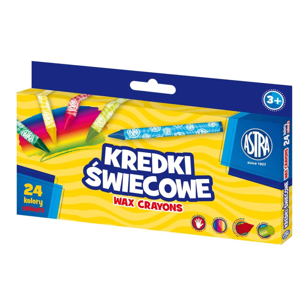 Zestaw kredek świecowych - Astra - 24 szt.