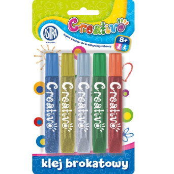 Zestaw klejów brokatowych Creativo - Astra - 5 szt.