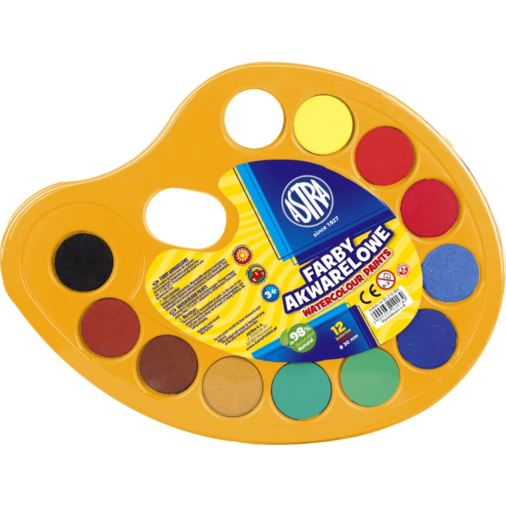 Set of watercolor paints - Astra - 12 pcs
