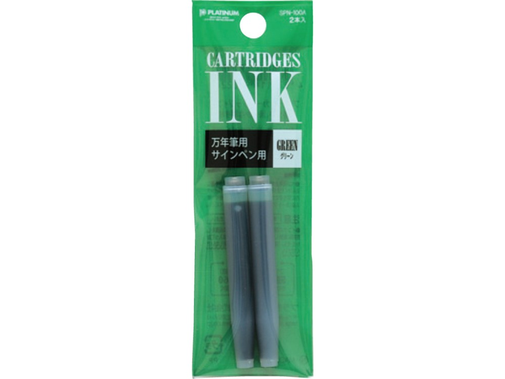 Naboje atramentowe - Platinum - Green 2 szt.