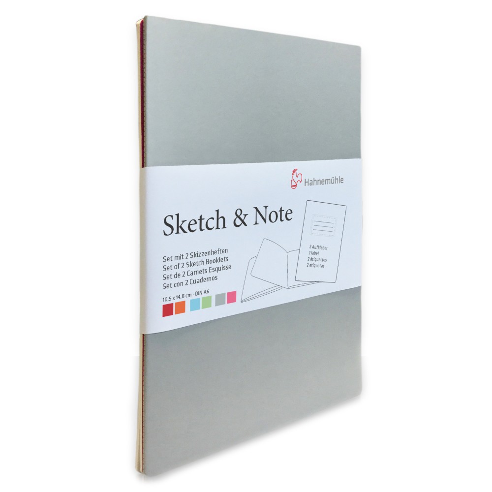 Set of sketch booklets A6 - Hahnemühle - Grey Bundle 125 g/m2 2 pcs