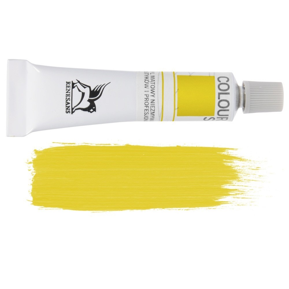 Acrylic paint Colours - Renesans - 04, bright yellow, 20 ml