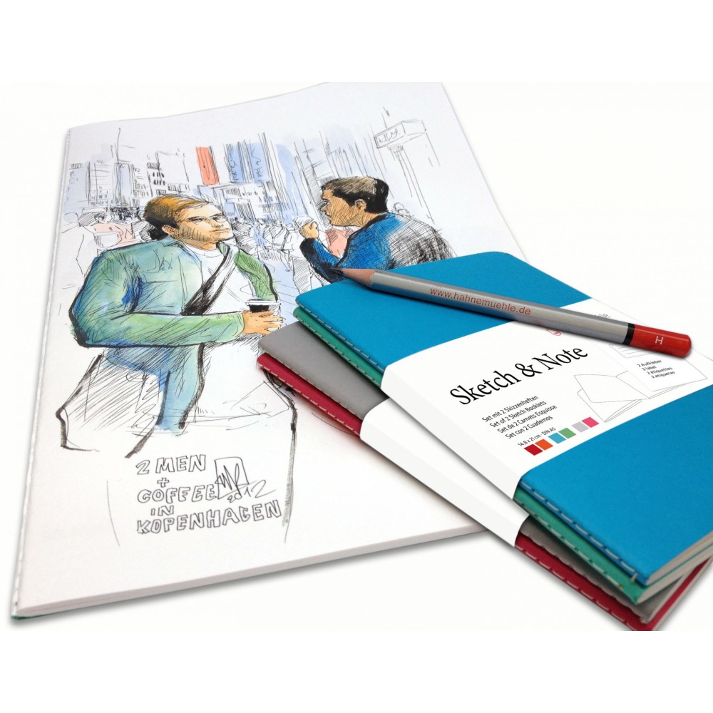Set of sketch booklets A5 - Hahnemühle - Blue Bundle 125 g/m2 2 pcs
