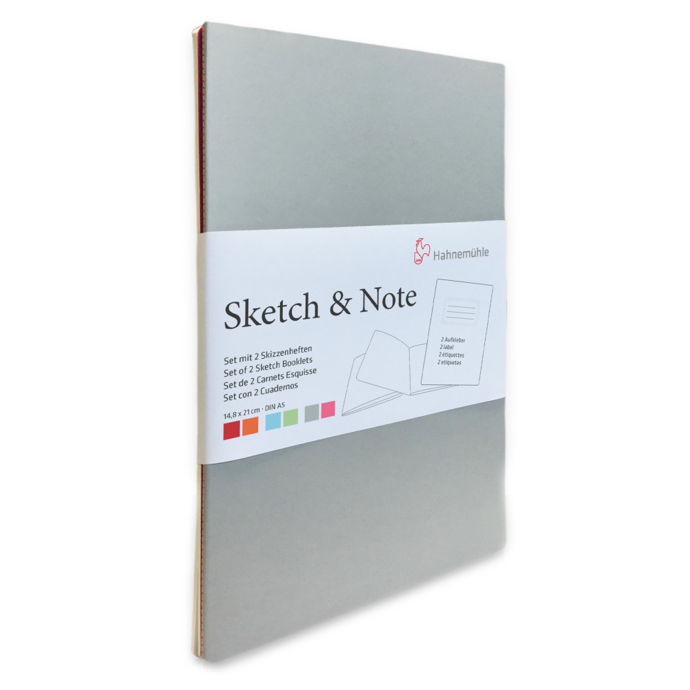 Set of sketch booklets A5 - Hahnemühle - Grey Bundle 125 g/m2 2 pcs