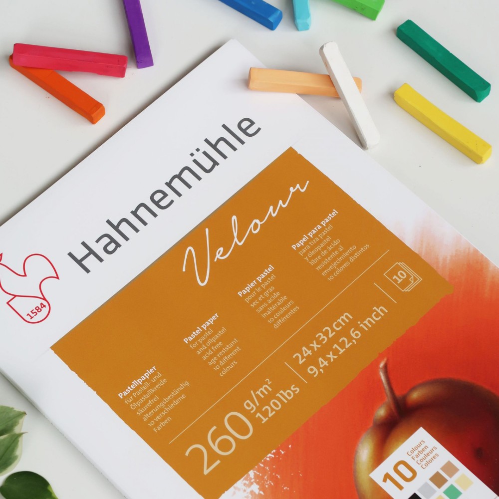 Blok do pasteli Velour Pad 24 x 32 cm - Hahnemühle - Colored 260 g/m2 10 ark.