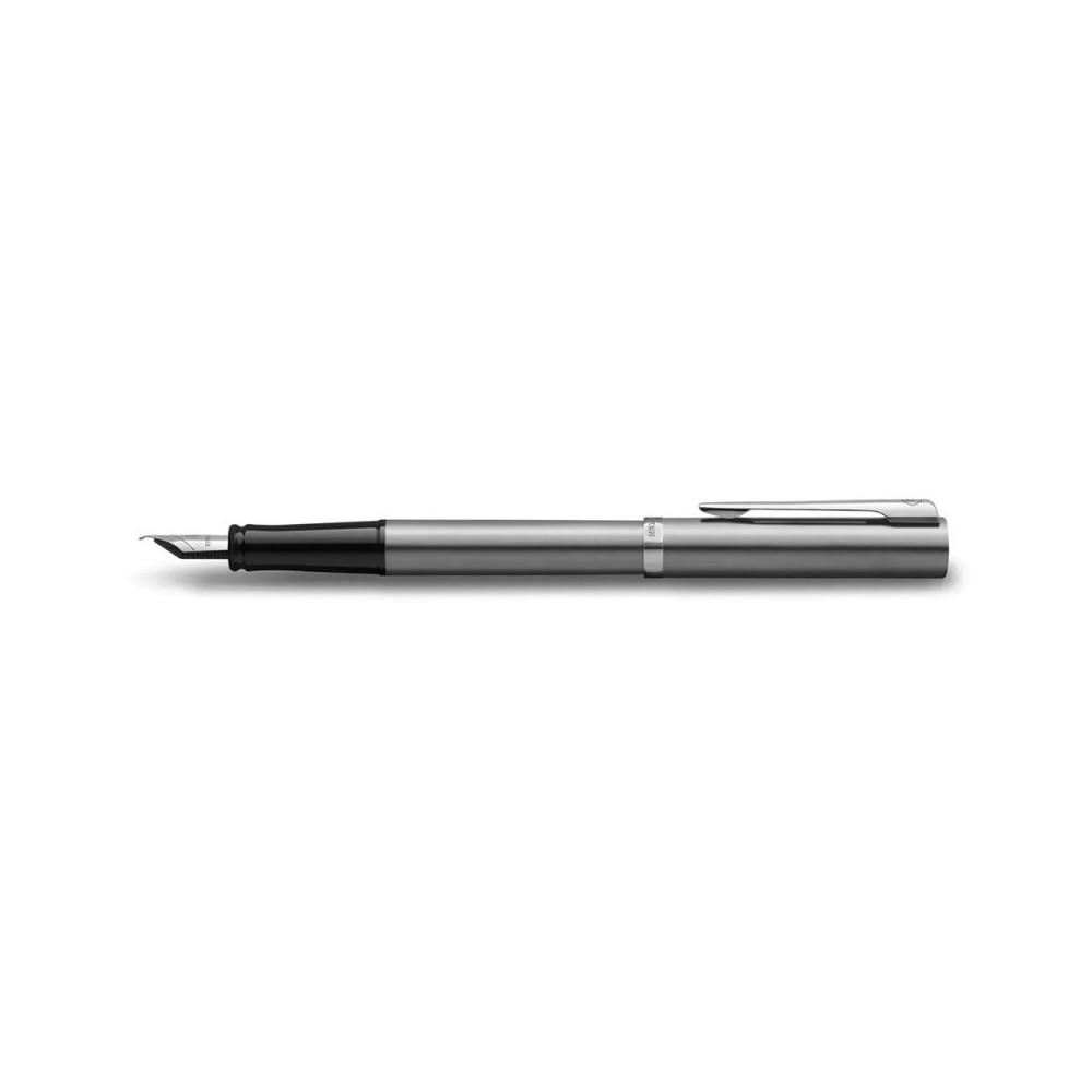 Fountain pen Impression with box - Waterman - Steel Silver Trim F