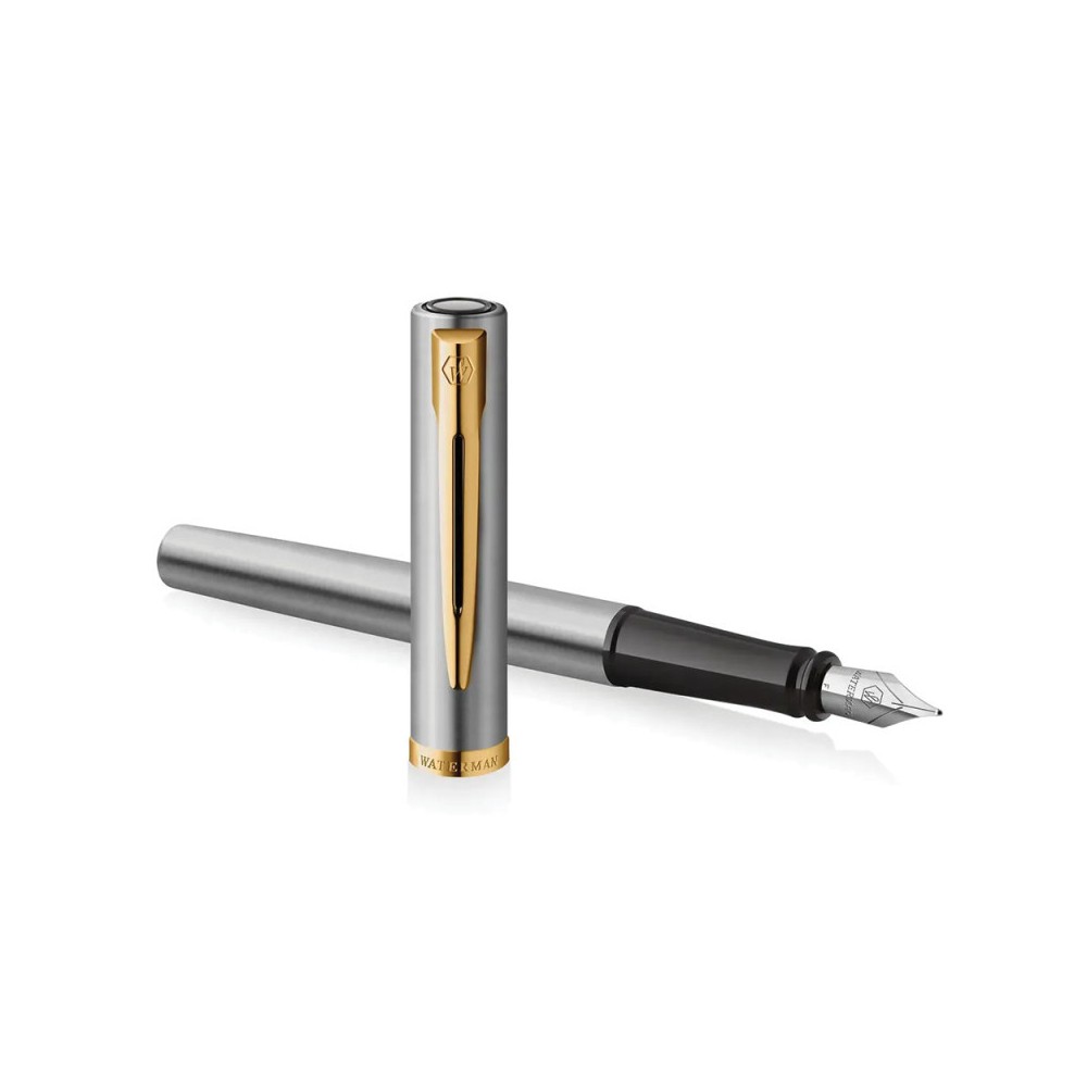 Pióro wieczne Impression - Waterman - Steel Gold Trim F