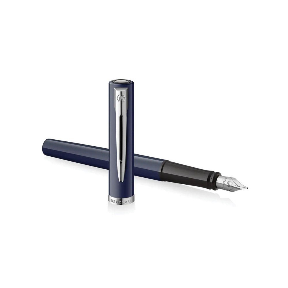 Fountain pen Impression with box - Waterman - Blue Silver Trim F