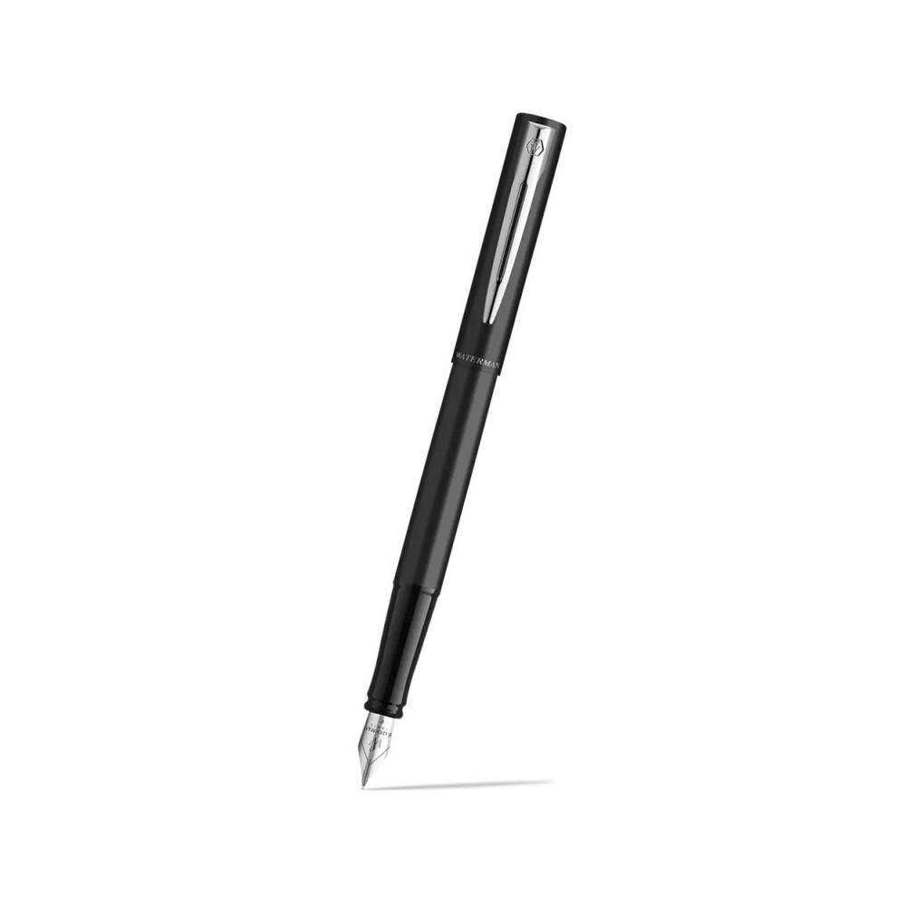 Fountain pen Allure with box - Waterman - Matt Black Silver Trim F