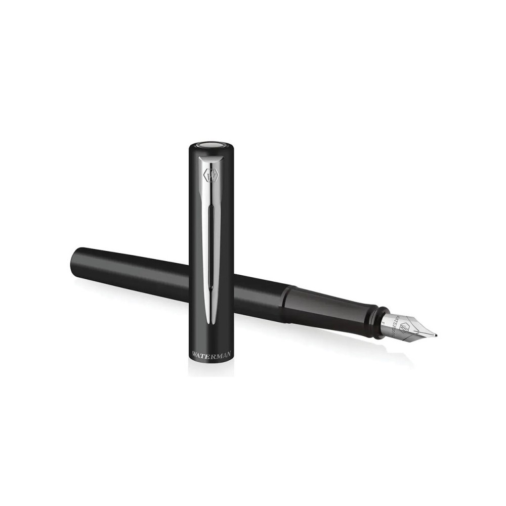 Fountain pen Allure with box - Waterman - Matt Black Silver Trim F