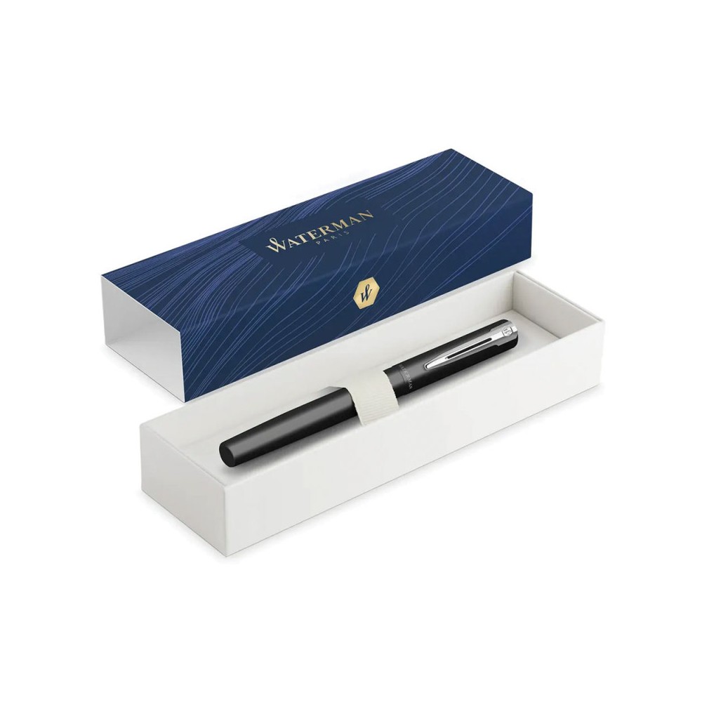 Fountain pen Allure with box - Waterman - Matt Black Silver Trim F