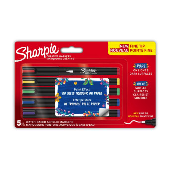 Water-based acrylic markers - Sharpie - 2,5 mm 5 pcs.