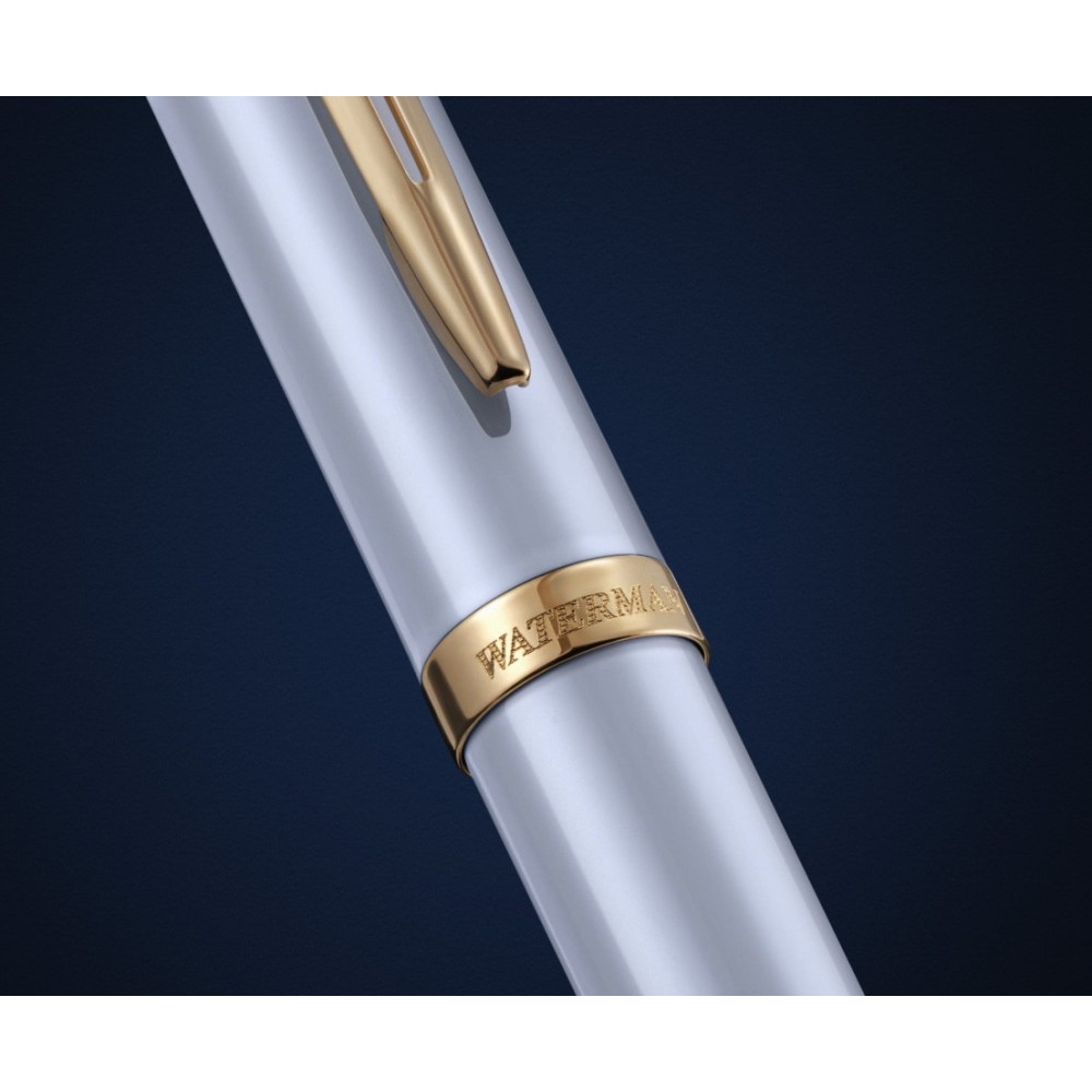 Fountain pen Impression with box - Waterman - White Gold Trim F