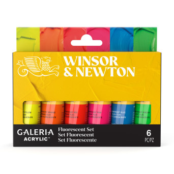 Zestaw farb akrylowych Galeria Fluorescent Set - Winsor & Newton - 6 x 20 ml