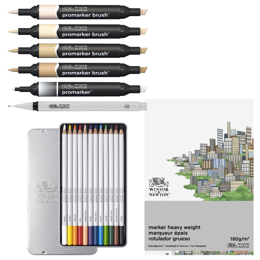 Zestaw artystyczny Mixed Media Fashion - Winsor & Newton - 19 pcs