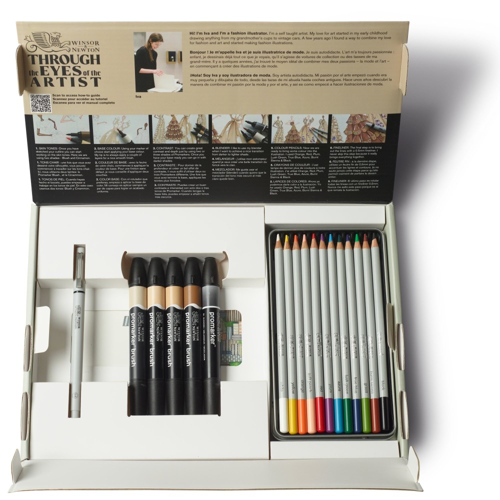 Zestaw artystyczny Mixed Media Fashion - Winsor & Newton - 19 pcs