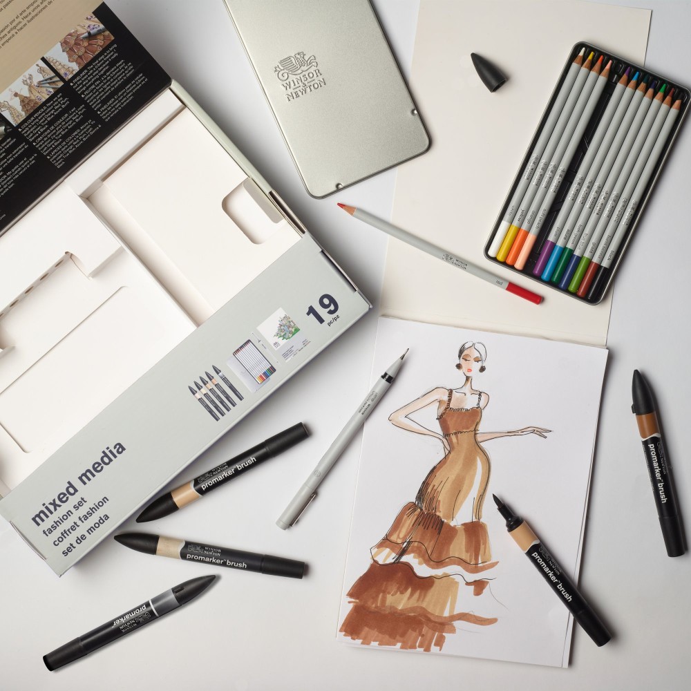 Mixed Media Fashion Set - Winsor & Newton - 19 pcs