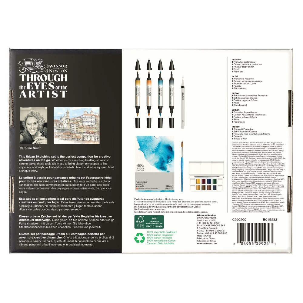 Zestaw artystyczny Mixed Media Urban Sketching - Winsor & Newton - 16 pcs