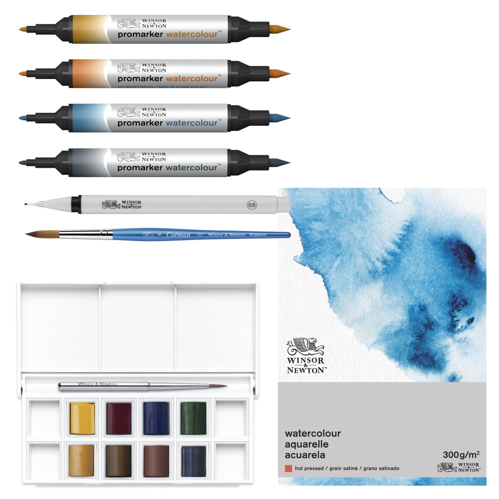 Zestaw artystyczny Mixed Media Urban Sketching - Winsor & Newton - 16 pcs
