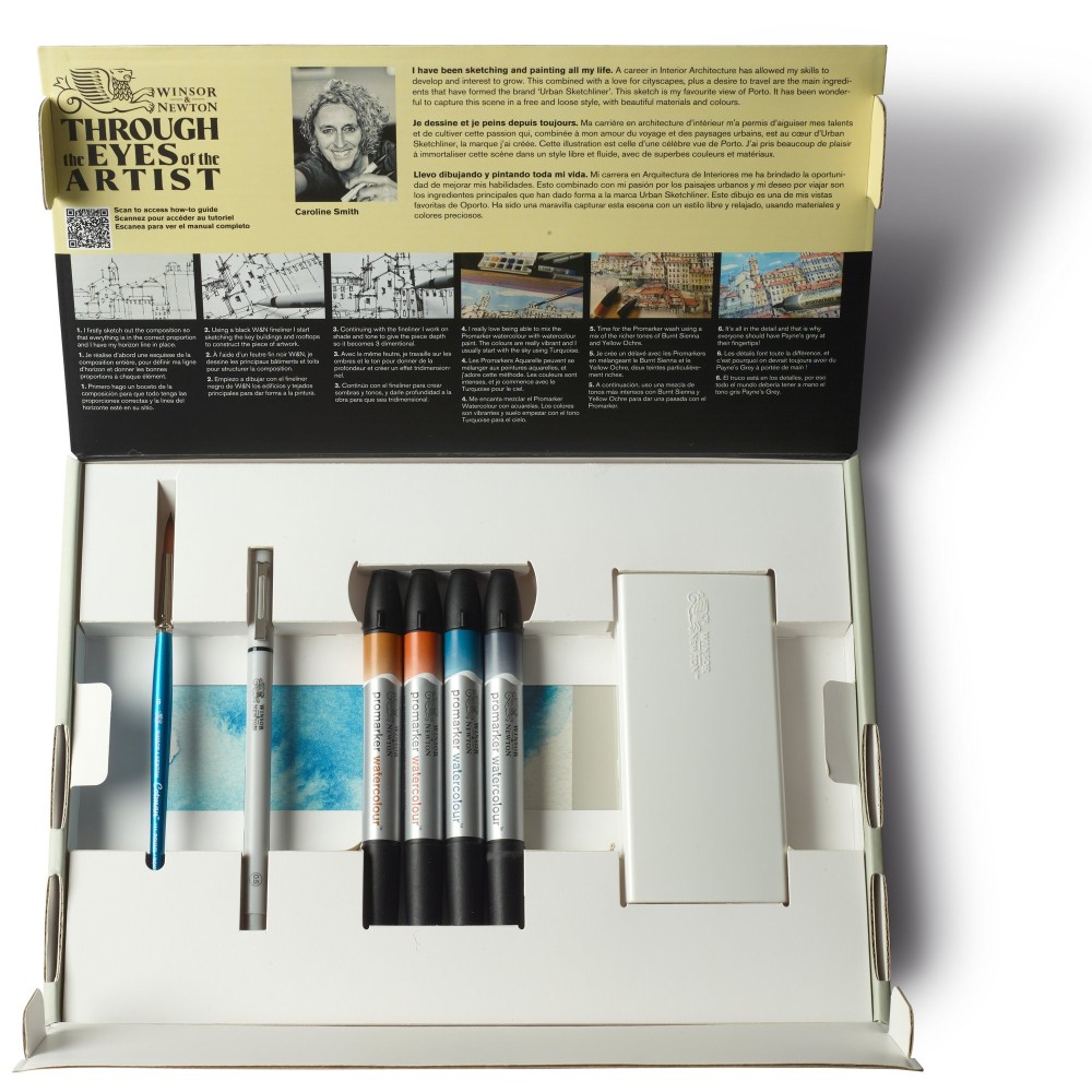 Zestaw artystyczny Mixed Media Urban Sketching - Winsor & Newton - 16 pcs