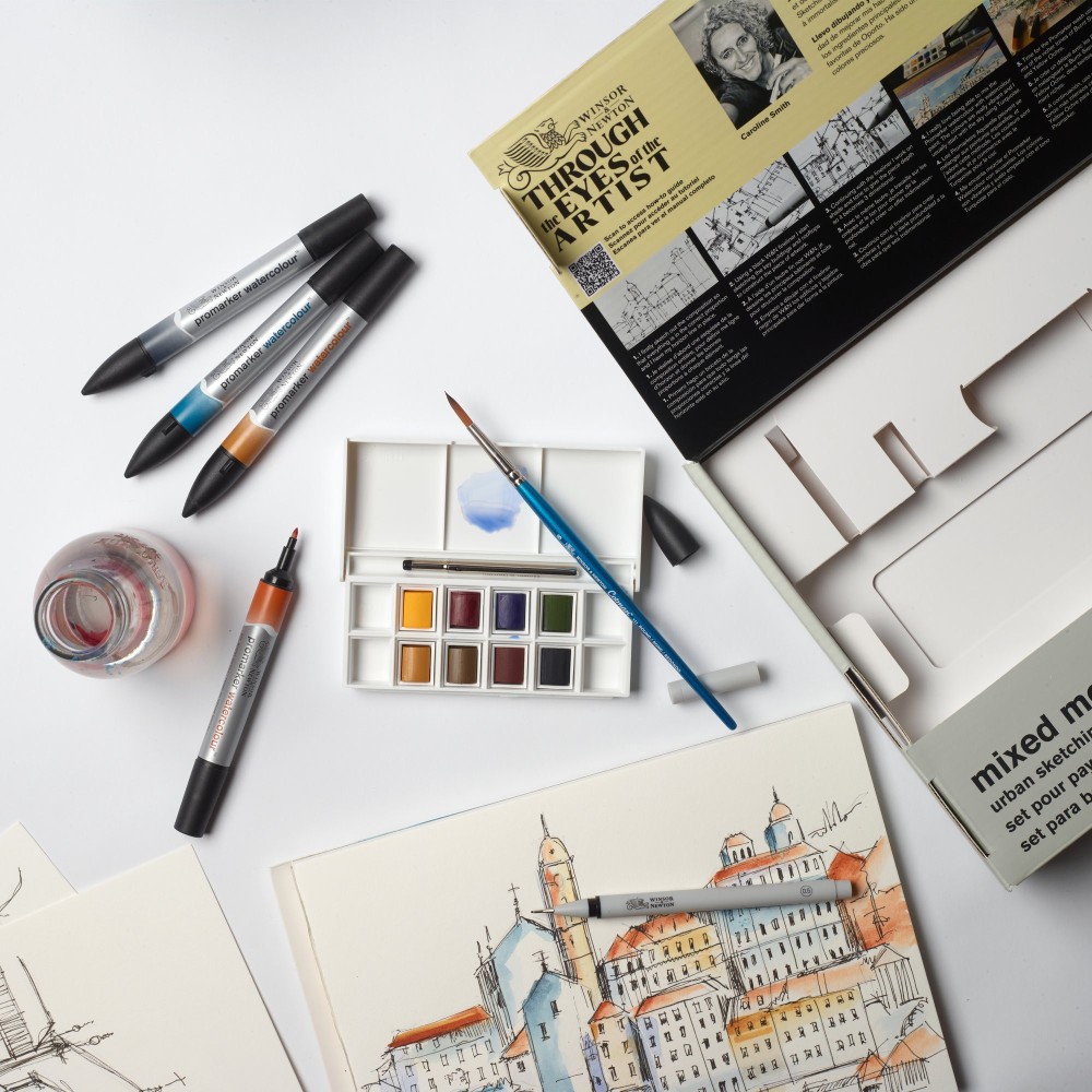 Zestaw artystyczny Mixed Media Urban Sketching - Winsor & Newton - 16 pcs