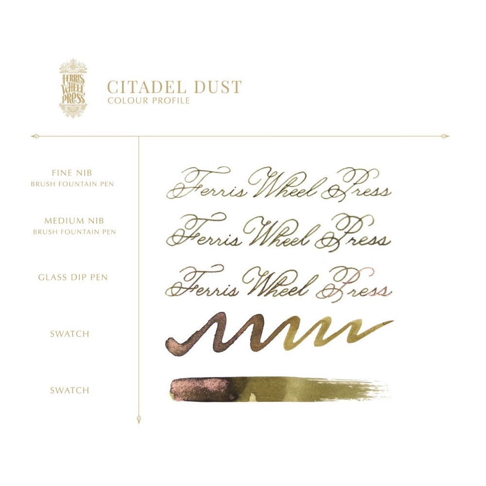 Calligraphy ink The Book of Knights Series - Ferris Wheel Press - Citadel Dust 20 ml