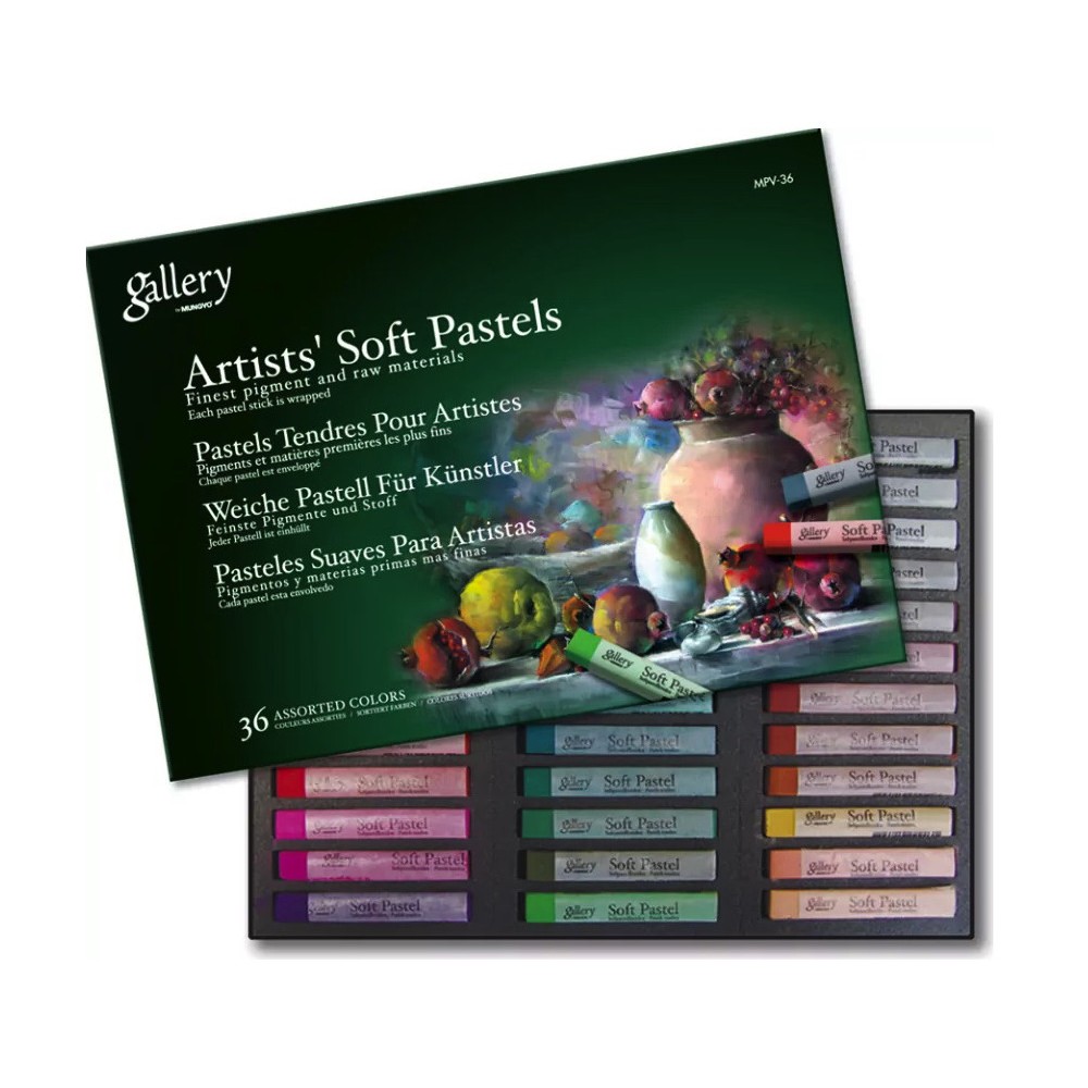 Set of dry Gallery Artists' Soft Pastels - Mungyo - 36 pcs