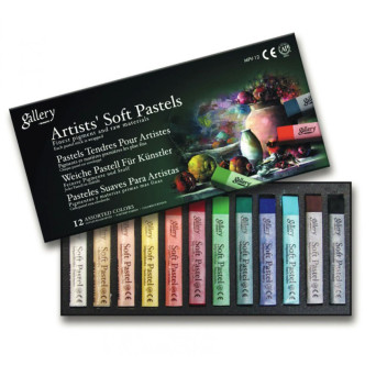 Set of dry Gallery Artists' Soft Pastels - Mungyo - 12 pcs