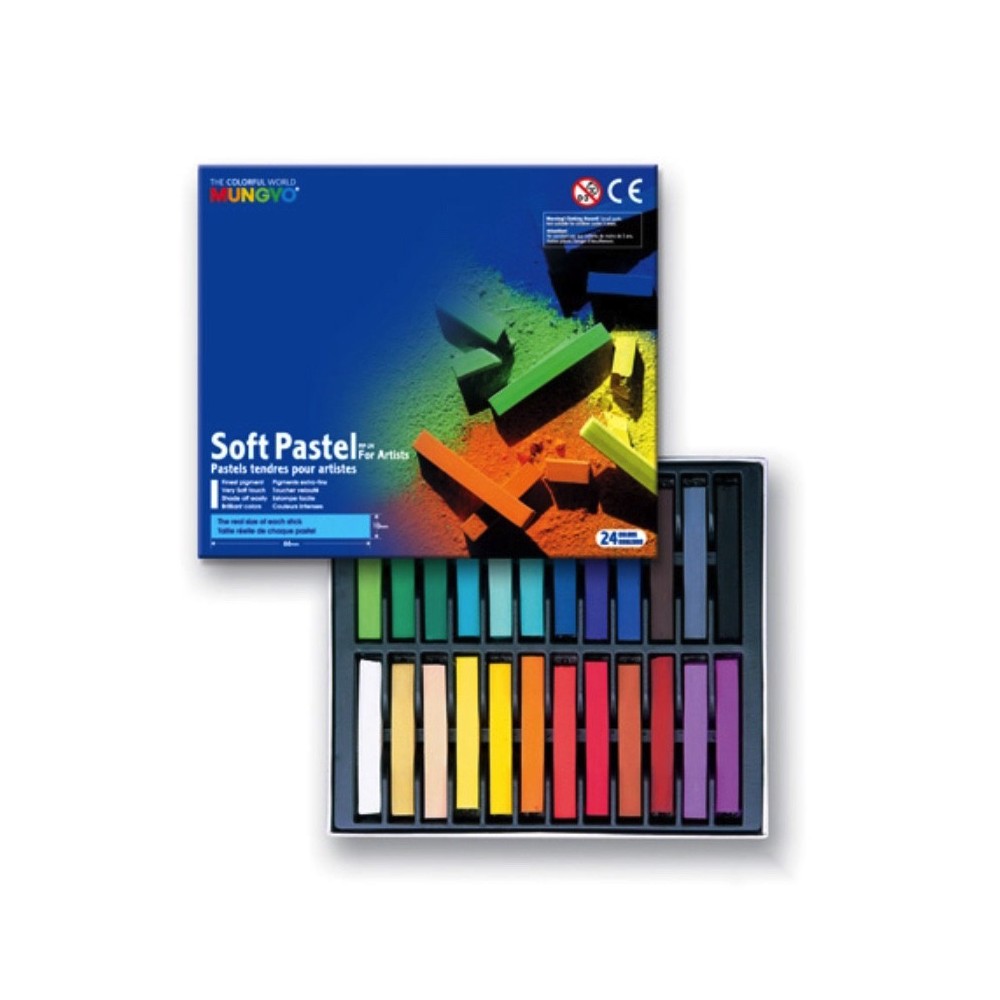 Set of dry Soft Pastels - Mungyo - 24 pcs