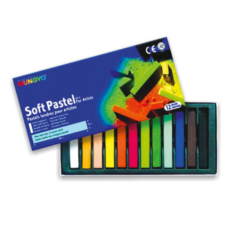 Set of dry Soft Pastels - Mungyo - 12 pcs