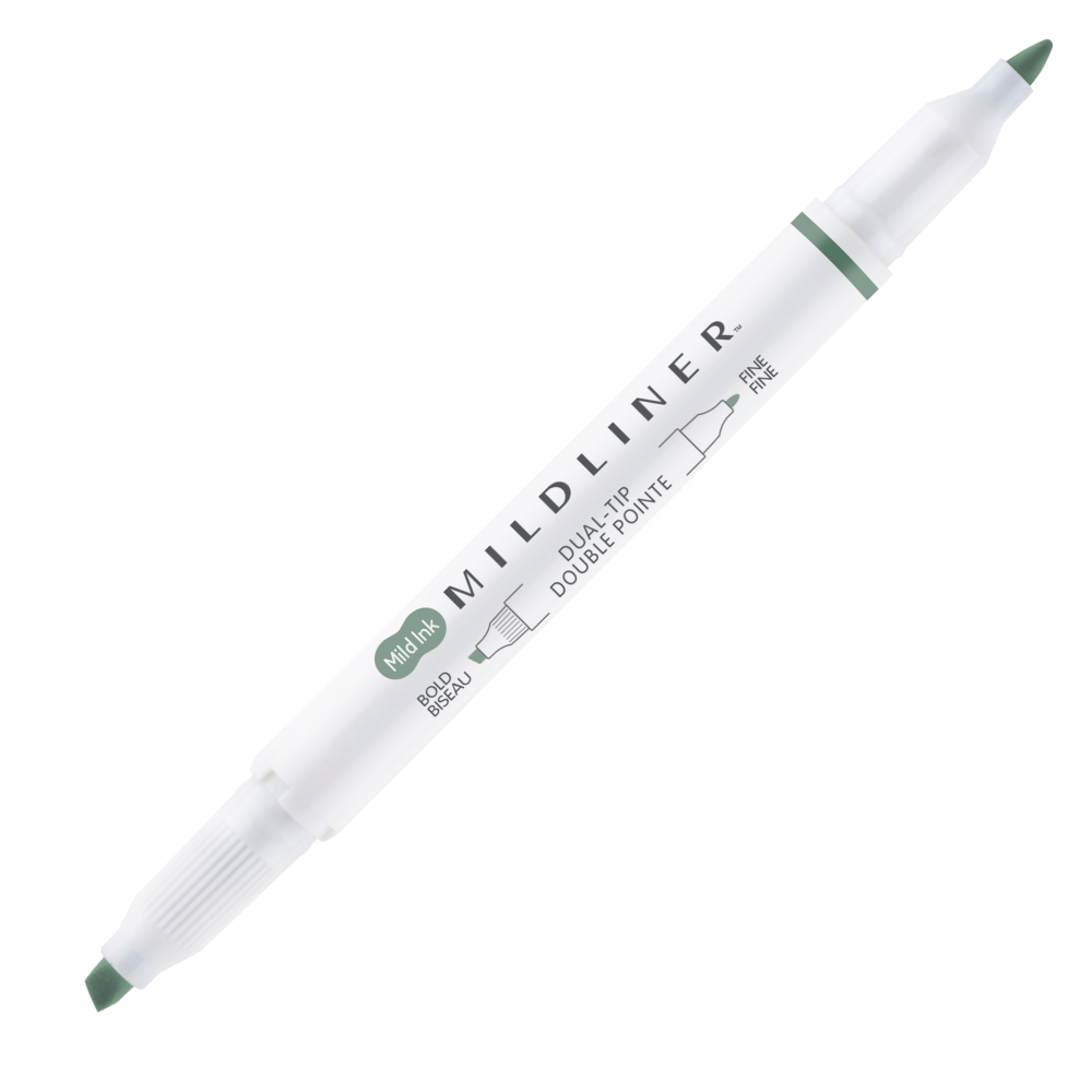 Double ended highlighter Mildliner - Zebra - Moss Green