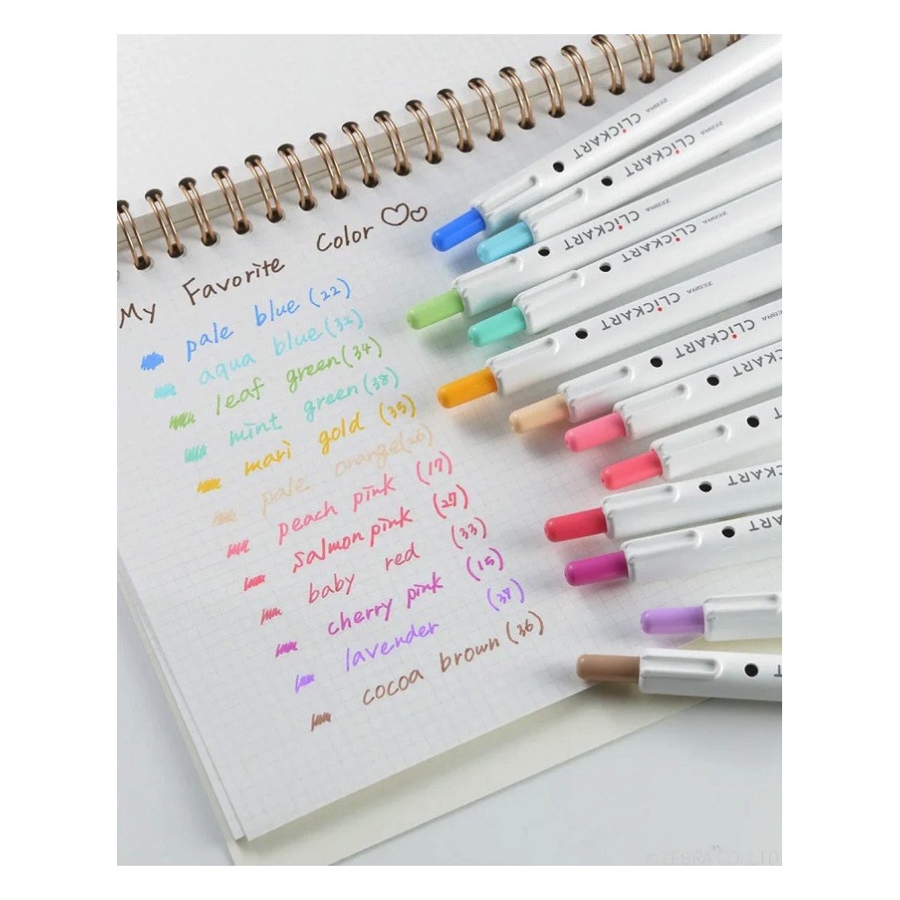 Set of Clickart pen - Zebra - 12 pcs