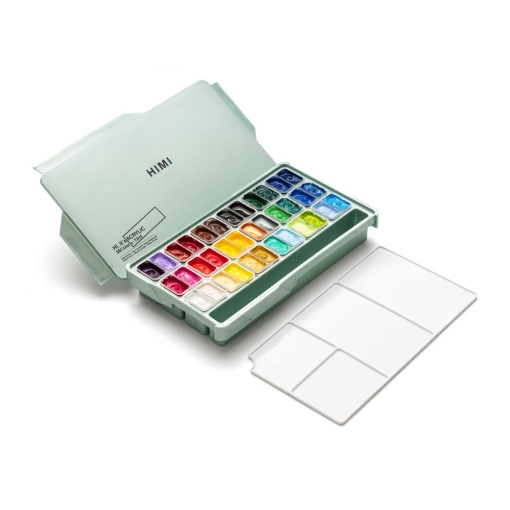Set of Twin Cup acrylic paints - HIMI - Pearl Green 36 pcs