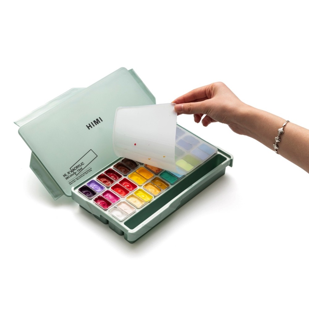Set of Twin Cup acrylic paints - HIMI - Pearl Green 36 pcs