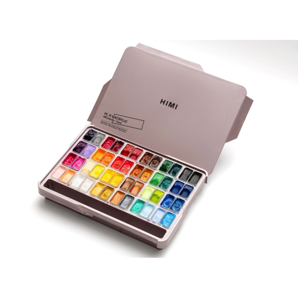 Set of Twin Cup acrylic paints - HIMI - Pearl Pink 48 pcs