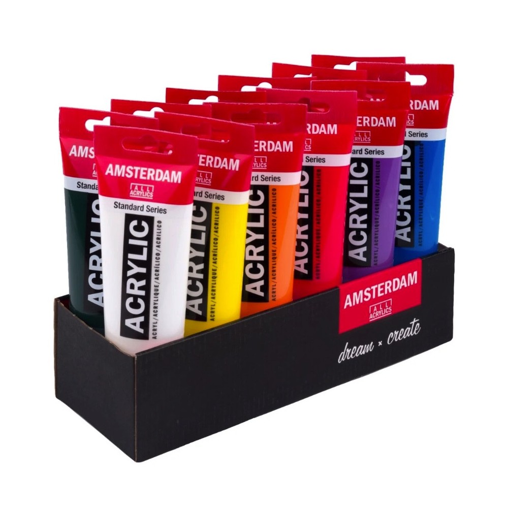 Zestaw farb akrylowych - Amsterdam - 12 x 120 ml