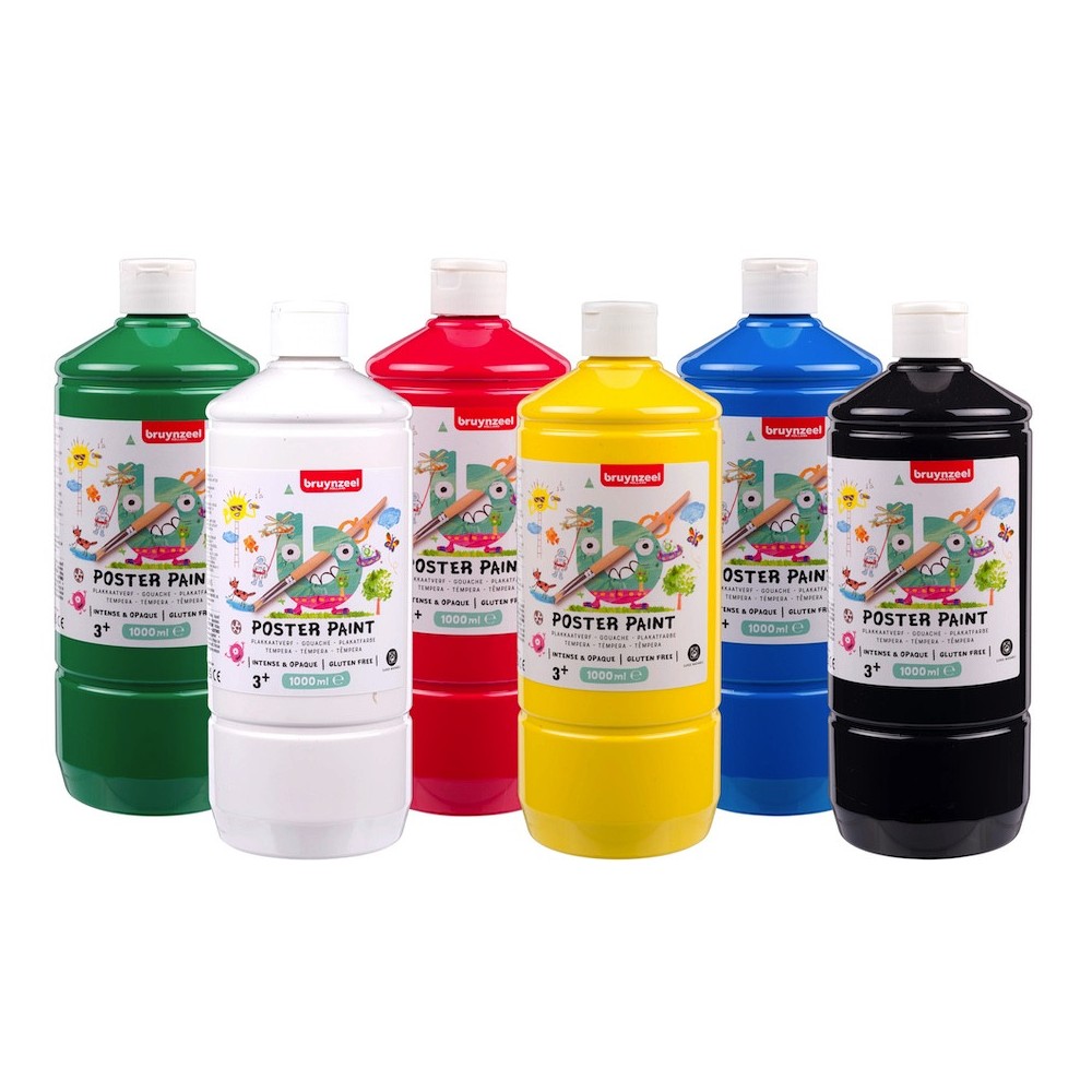 Zestaw farb plakatowych - Bruynzeel - 6 x 1000 ml
