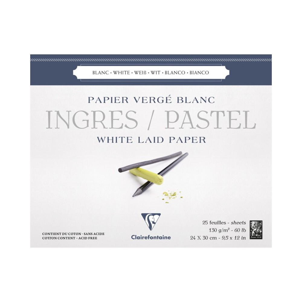 Papier do pasteli suchych Ingres 24 x 30 cm - Clairefontaine - 130 g 25 ark.