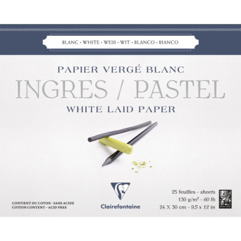 Papier do pasteli suchych Ingres 24 x 30 cm - Clairefontaine - 130 g 25 ark.
